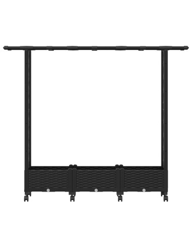 Letto Rialzato con Griglia e Tetto Nero 164 x 40 x 127 cm PP