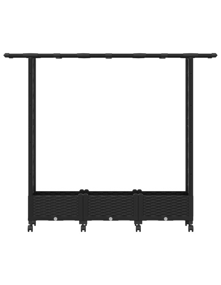Letto Rialzato con Griglia e Tetto Nero 164 x 40 x 127 cm PP