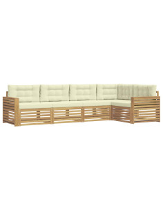 Set di divani da esterno 5 pcs Bianco e Crema 2
