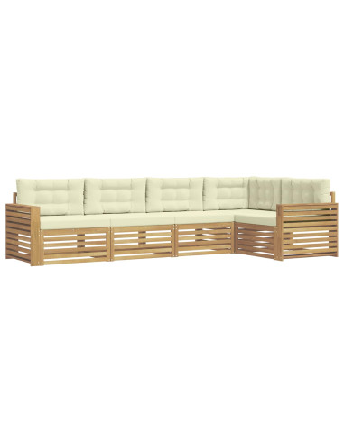 Set di divani da esterno 5 pcs Bianco e Crema