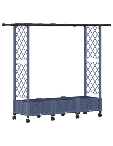 Letto Rialzato con Griglia e Tetto Grigio 164 x 40 x 127 cm PP
