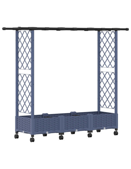 Letto Rialzato con Griglia e Tetto Grigio 164 x 40 x 127 cm PP