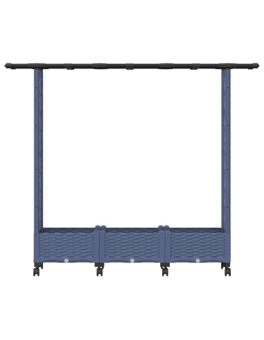 Letto Rialzato con Griglia e Tetto Grigio 164 x 40 x 127 cm PP