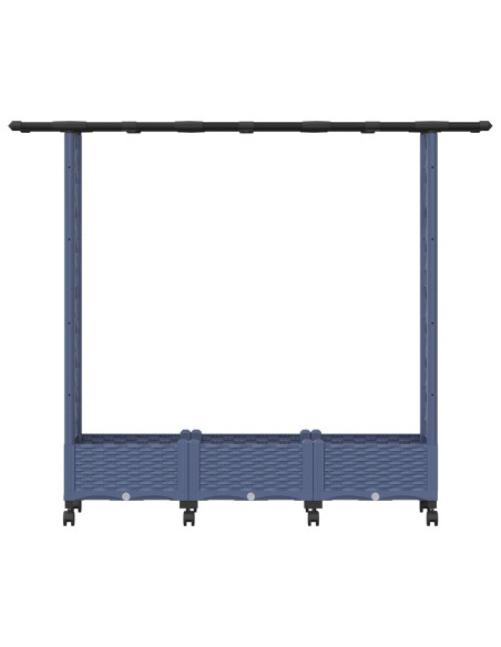 Letto Rialzato con Griglia e Tetto Grigio 164 x 40 x 127 cm PP
