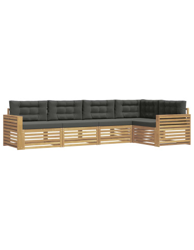 Set di divani da esterno 5 pcs Bianco e Antracite