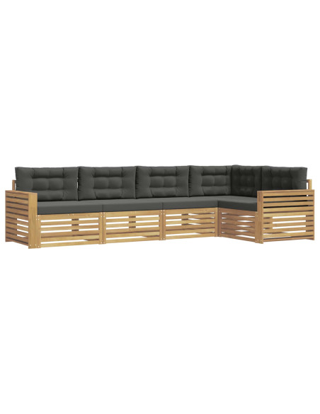 Set di divani da esterno 5 pcs Bianco e Antracite