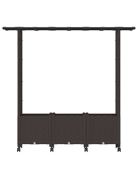 Letto Rialzato con Griglia e Tetto Marrone 162,5 x 40 x 142 cm