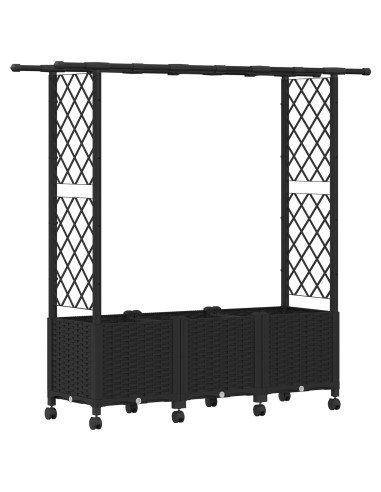 Letto Rialzato con Griglia e Tetto Nero 162,5 x 40 x 142 cm PP