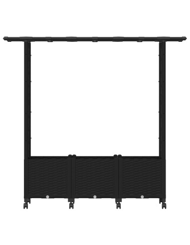 Letto Rialzato con Griglia e Tetto Nero 162,5 x 40 x 142 cm PP