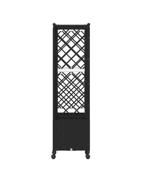 Letto Rialzato con Griglia e Tetto Nero 162,5 x 40 x 142 cm PP