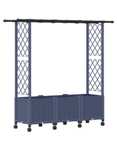 Letto Rialzato con Griglia e Tetto Grigio 162,5 x 40 x 142 cm 2