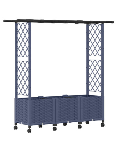 Letto Rialzato con Griglia e Tetto Grigio 162,5 x 40 x 142 cm