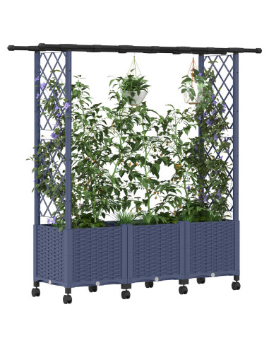 Letto Rialzato con Griglia e Tetto Grigio 162,5 x 40 x 142 cm