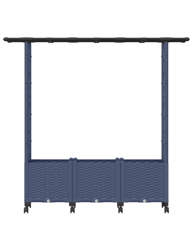 Letto Rialzato con Griglia e Tetto Grigio 162,5 x 40 x 142 cm