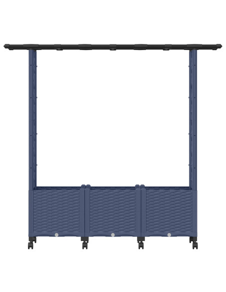 Letto Rialzato con Griglia e Tetto Grigio 162,5 x 40 x 142 cm