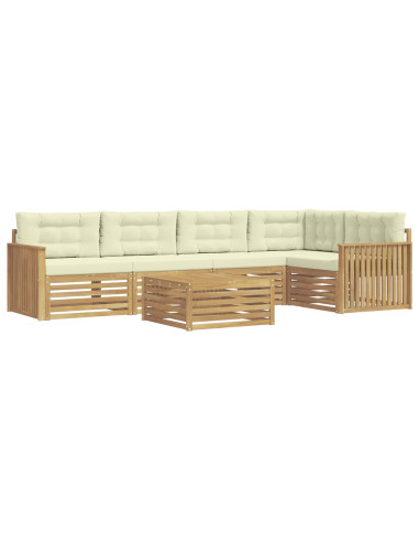 Set di divani da esterno 6 pcs Bianco e Crema 79 x 79 x 37 cm