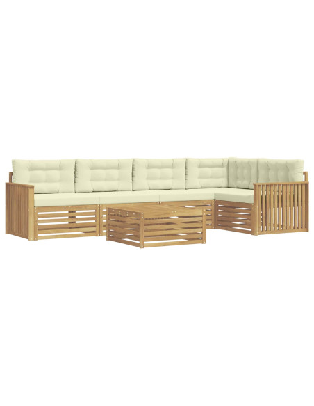 Set di divani da esterno 6 pcs Bianco e Crema 79 x 79 x 37 cm