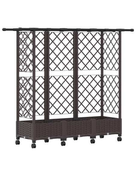 Letto Rialzato con Griglia e Tetto Marrone 164 x 40 x 127 cm PP