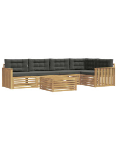 Set di divani da esterno 6 pcs Bianco e Antracite 2