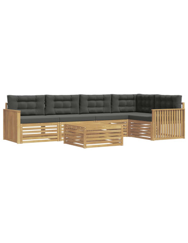 Set di divani da esterno 6 pcs Bianco e Antracite