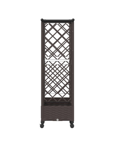 Letto Rialzato con Griglia e Tetto Marrone 164 x 40 x 127 cm PP