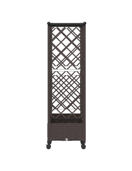 Letto Rialzato con Griglia e Tetto Marrone 164 x 40 x 127 cm PP