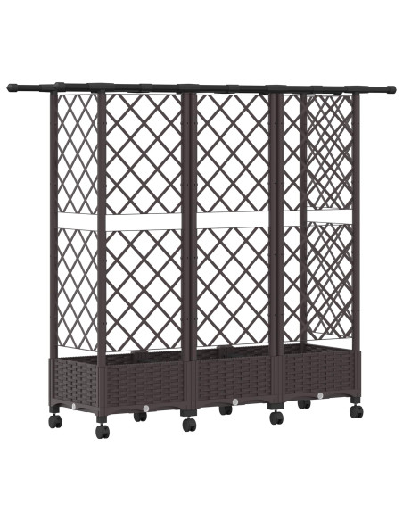 Letto Rialzato con Griglia e Tetto Marrone 164 x 40 x 127 cm PP