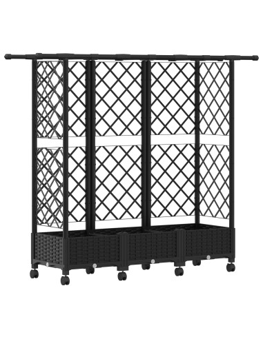 Letto Rialzato con Griglia e Tetto Nero 164 x 40 x 127 cm PP