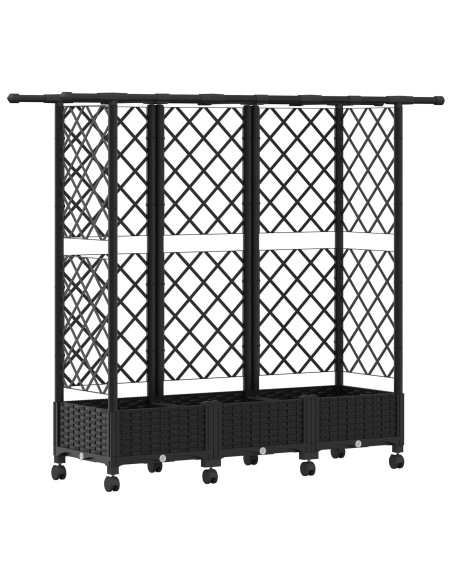 Letto Rialzato con Griglia e Tetto Nero 164 x 40 x 127 cm PP