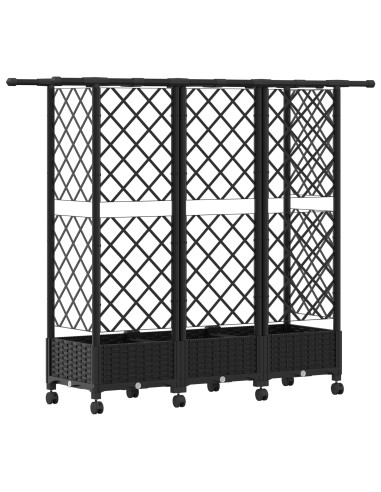 Letto Rialzato con Griglia e Tetto Nero 164 x 40 x 127 cm PP