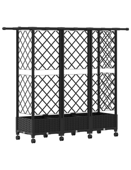 Letto Rialzato con Griglia e Tetto Nero 164 x 40 x 127 cm PP