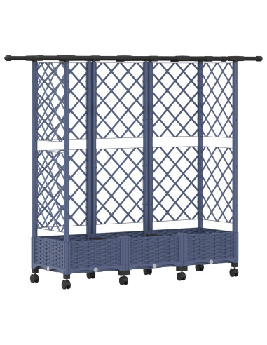 Letto Rialzato con Griglia e Tetto Grigio 164 x 40 x 127 cm PP