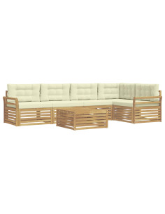 Set di divani da esterno 6 pcs Bianco e Crema 79 x 79 x 37 cm 2