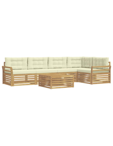 Set di divani da esterno 6 pcs Bianco e Crema 79 x 79 x 37 cm