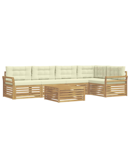 Set di divani da esterno 6 pcs Bianco e Crema 79 x 79 x 37 cm