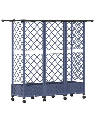 Letto Rialzato con Griglia e Tetto Grigio 164 x 40 x 127 cm PP