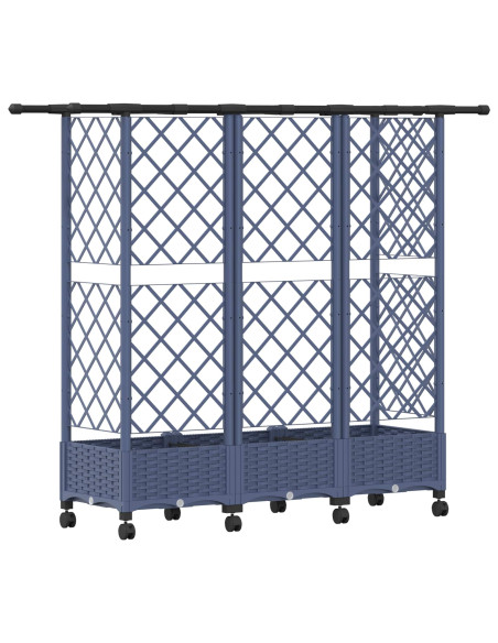 Letto Rialzato con Griglia e Tetto Grigio 164 x 40 x 127 cm PP