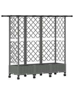 Letto Rialzato con Griglia e Tetto Grigio Chiaro PP 2