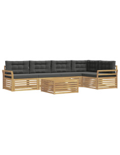 Set di divani da esterno 6 pcs Bianco e Antracite 2