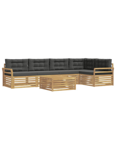 Set di divani da esterno 6 pcs Bianco e Antracite