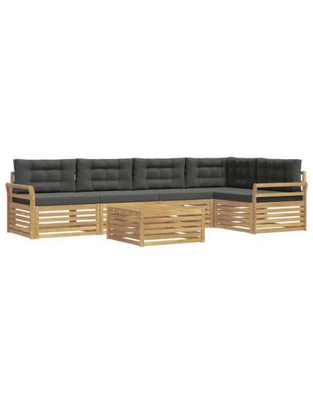 Set di divani da esterno 6 pcs Bianco e Antracite