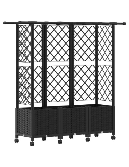 Letto Rialzato con Griglia e Tetto Nero 163,5 x 40 x 142 cm PP