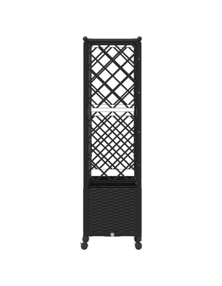 Letto Rialzato con Griglia e Tetto Nero 163,5 x 40 x 142 cm PP