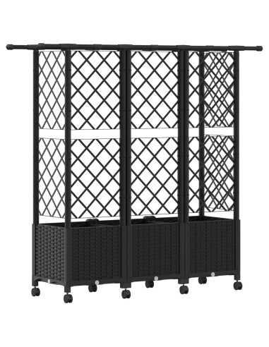 Letto Rialzato con Griglia e Tetto Nero 163,5 x 40 x 142 cm PP