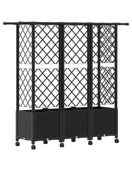 Letto Rialzato con Griglia e Tetto Nero 163,5 x 40 x 142 cm PP