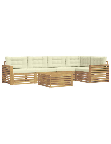 Set di divani da esterno 6 pcs Bianco e Crema 79 x 79 x 37 cm