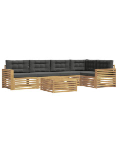 Set di divani da esterno 6 pcs Bianco e Antracite 2