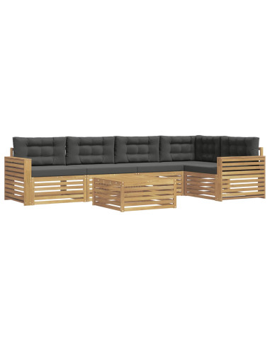Set di divani da esterno 6 pcs Bianco e Antracite