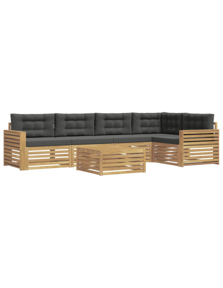 Set di divani da esterno 6 pcs Bianco e Antracite