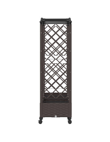 Letto Rialzato con Griglia e Tetto Marrone 207 x 40 x 129 cm PP